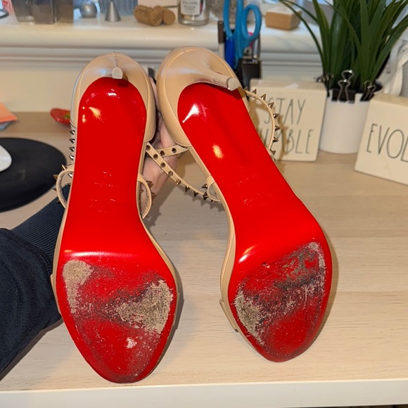 CHRISTIAN LOUBOUTINS |’Choca Lux’ 120mm Platform Leather Sandals in Blush - Picture 10 of 13